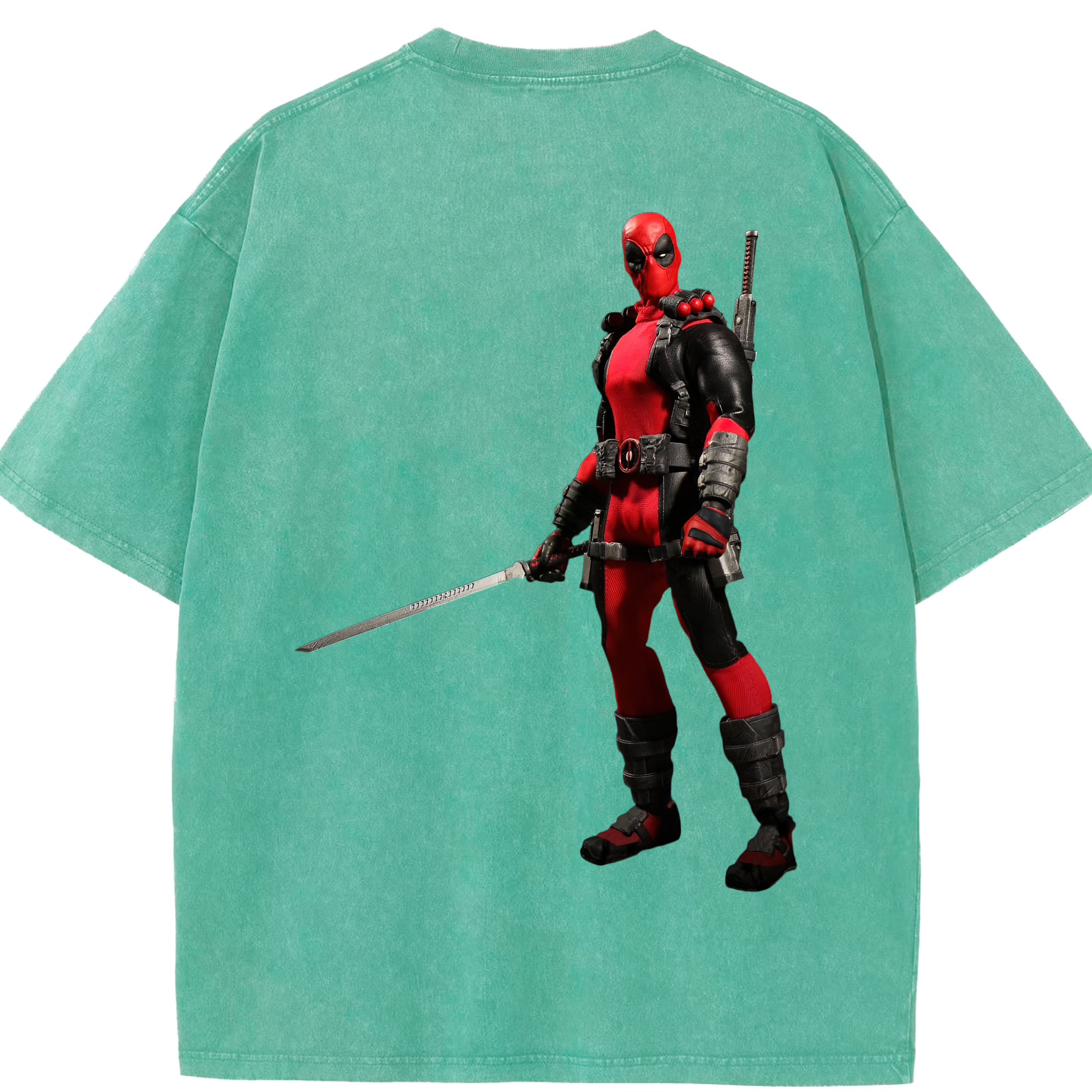 （画像用） Deadpool デッドプール 綿100% ヴィンテージ風 半袖Tシャツ（背面プリント）